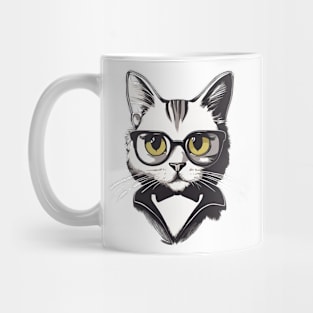 a cat in a tuxedo Mug